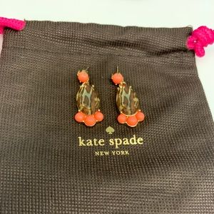 Kate Spade Orange and Cheetah Print Earrings.